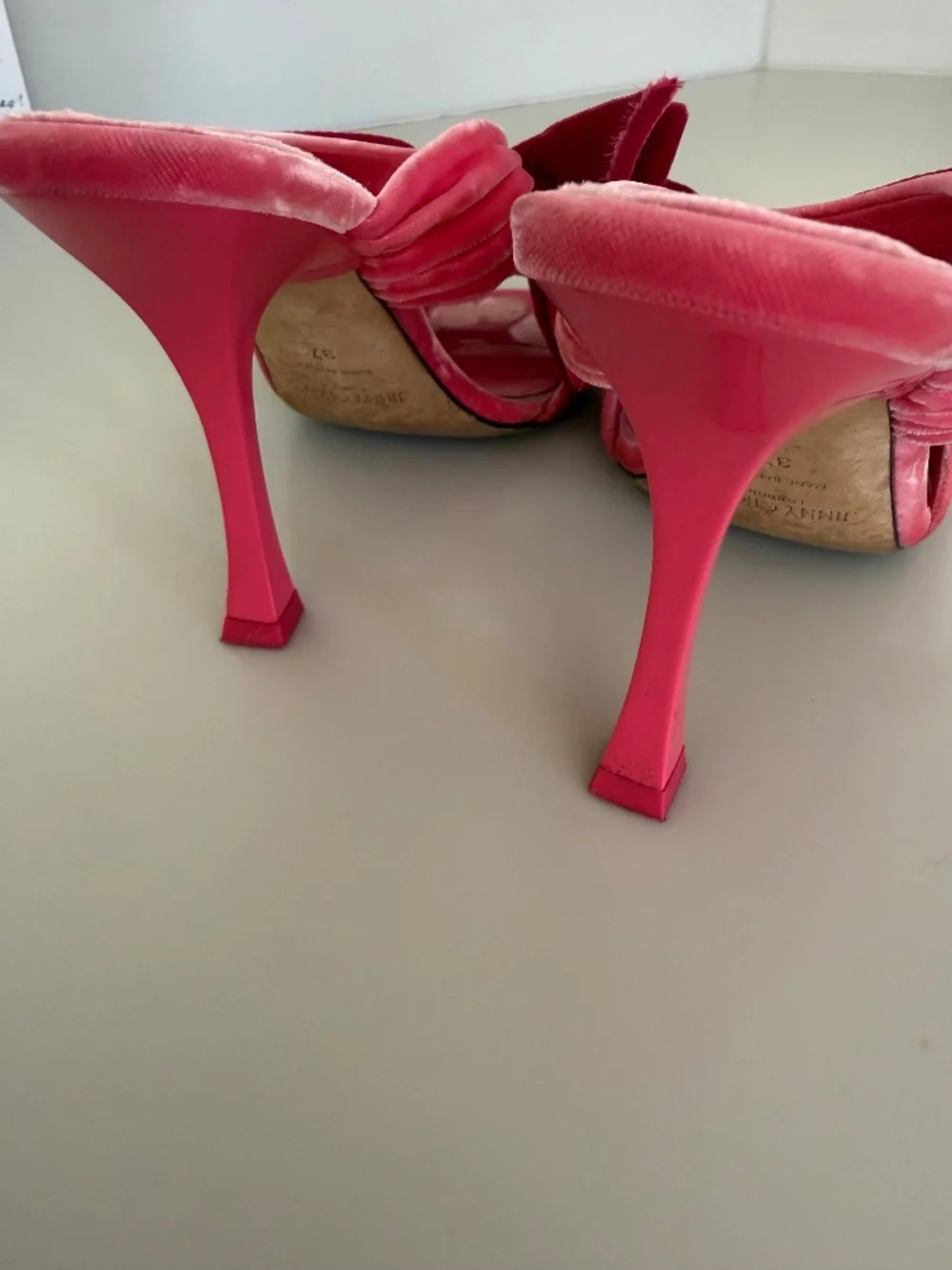 Jimmy Choo Women's Flaca Sandals 100 Velvet Candy Pink/Fuchsia
